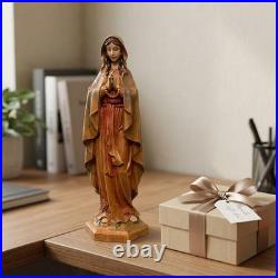 XXLTY Exquisite Solid Wood Hand Painted Virgin Mary Statue Hand Carved