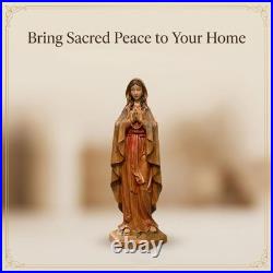 XXLTY Exquisite Solid Wood Hand Painted Virgin Mary Statue Hand Carved