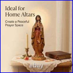XXLTY Exquisite Solid Wood Hand Painted Virgin Mary Statue Hand Carved