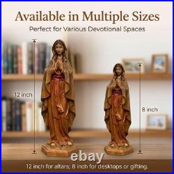 XXLTY Exquisite Solid Wood Hand Painted Virgin Mary Statue Hand Carved