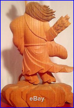 Zelkova Wood, Japanese Sculpture/Carved Figure of Emperor Jimmu Tenno