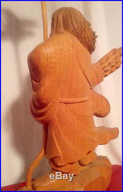Zelkova Wood, Japanese Sculpture/Carved Figure of Emperor Jimmu Tenno