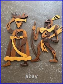 Zwarte Cabbes French Wooden Wall Sculptures (2)1960 RARE France Zwarte Cabbes French Wooden Wall Sculptures (2)1960 RARE France