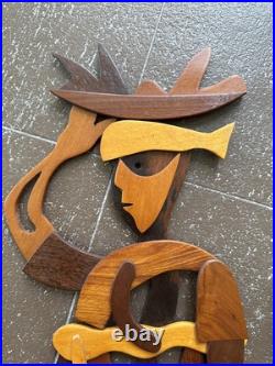 Zwarte Cabbes French Wooden Wall Sculptures (2)1960 RARE France Zwarte Cabbes French Wooden Wall Sculptures (2)1960 RARE France