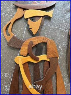 Zwarte Cabbes French Wooden Wall Sculptures (2)1960 RARE France Zwarte Cabbes French Wooden Wall Sculptures (2)1960 RARE France