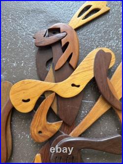 Zwarte Cabbes French Wooden Wall Sculptures (2)1960 RARE France Zwarte Cabbes French Wooden Wall Sculptures (2)1960 RARE France