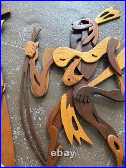 Zwarte Cabbes French Wooden Wall Sculptures (2)1960 RARE France Zwarte Cabbes French Wooden Wall Sculptures (2)1960 RARE France