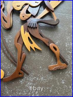 Zwarte Cabbes French Wooden Wall Sculptures (2)1960 RARE France Zwarte Cabbes French Wooden Wall Sculptures (2)1960 RARE France