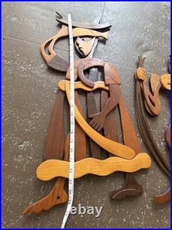 Zwarte Cabbes French Wooden Wall Sculptures (2)1960 RARE France Zwarte Cabbes French Wooden Wall Sculptures (2)1960 RARE France