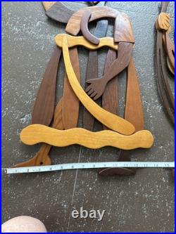 Zwarte Cabbes French Wooden Wall Sculptures (2)1960 RARE France Zwarte Cabbes French Wooden Wall Sculptures (2)1960 RARE France